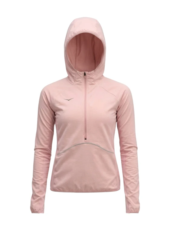 Kurtka damska HOKA SkyGlow Half-Zip pebble grey