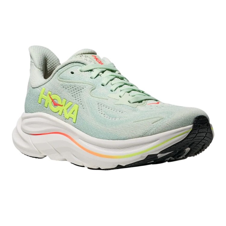 Buty biegowe damskie HOKA Clifton 10 Sea Glass/Neon Flame