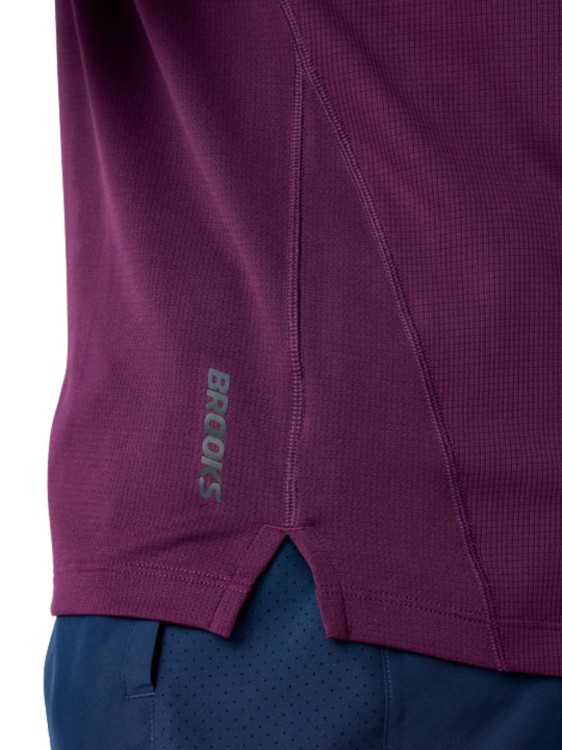 Koszulka męska Brooks Dash Short Sleeve burgundowa